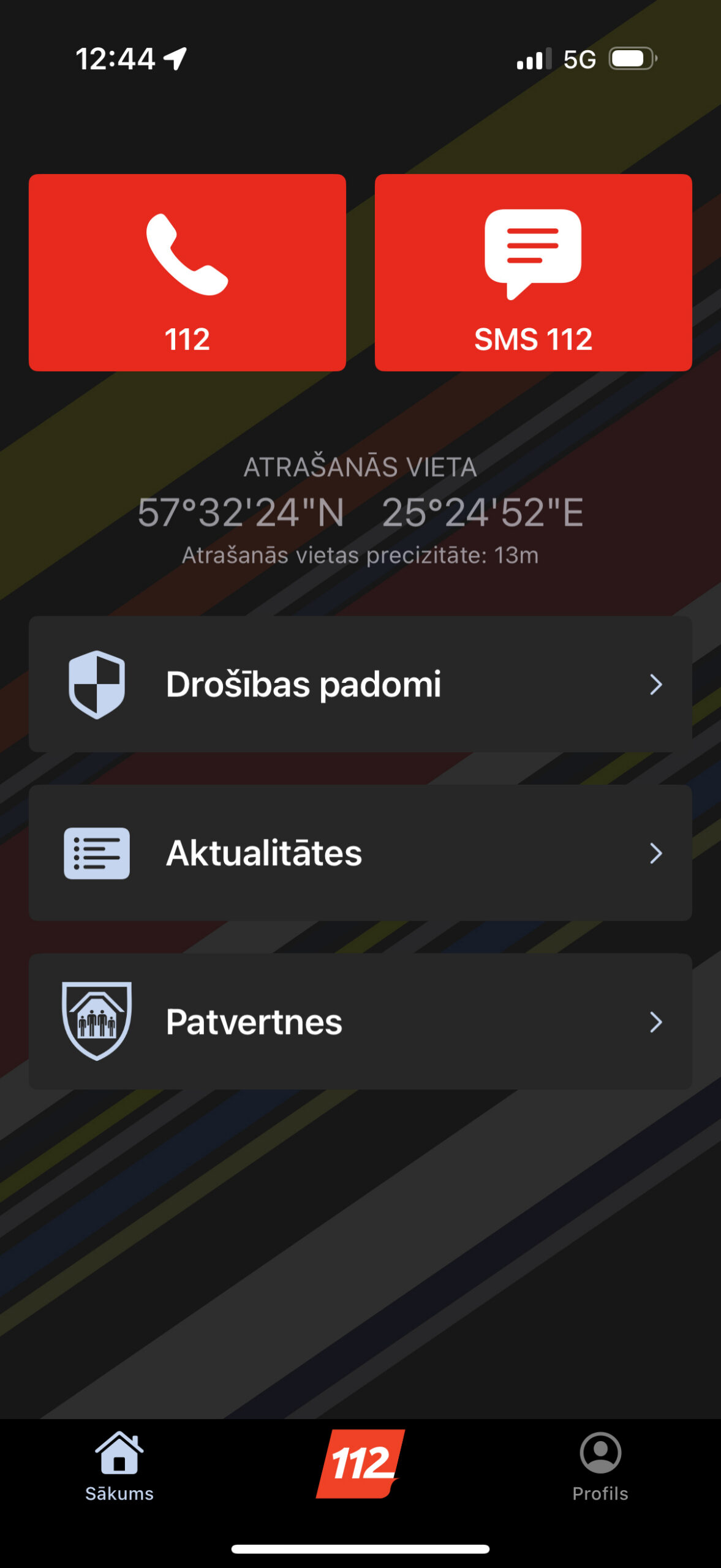 112 mobilā lietotne – ātrai un precīzai palīdzības izsaukšanai