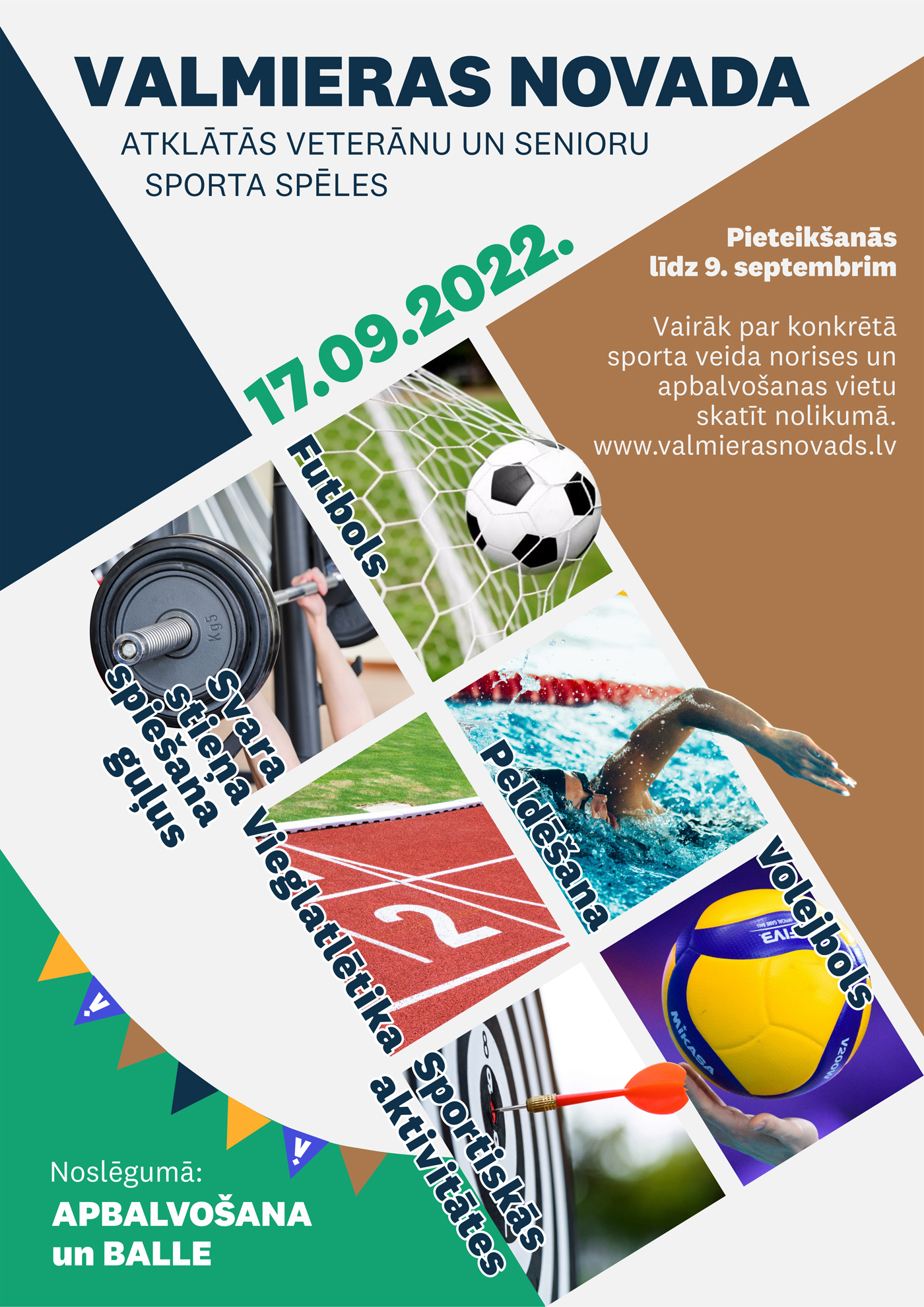 Notiks Valmieras novada atklātās veterānu - senioru sporta spēles 2022