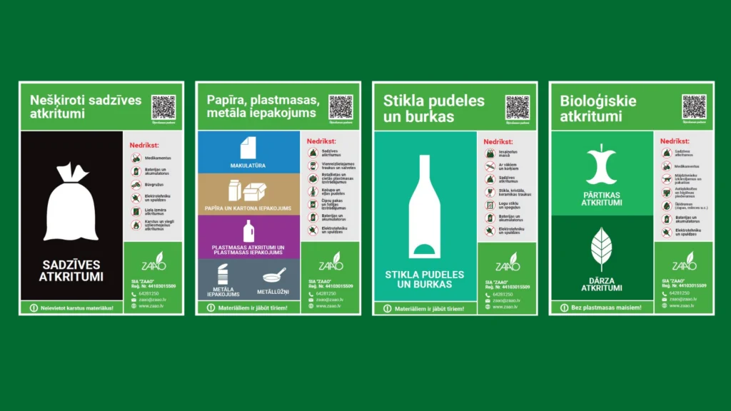 ZAAO atkritumu konteineriem būs jaunas uzlīmes