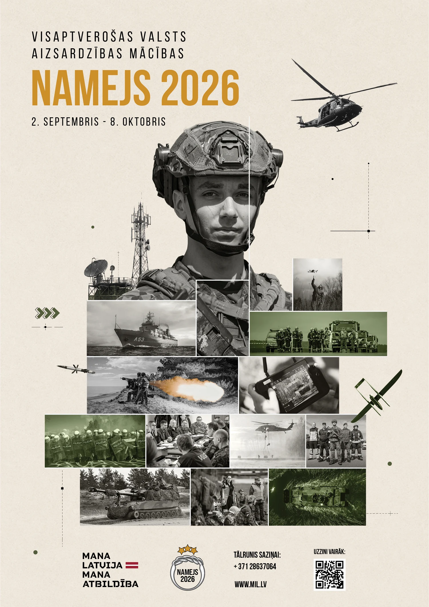 Norisināsies visaptverošas valsts aizsardzības mācības «Namejs 2026»