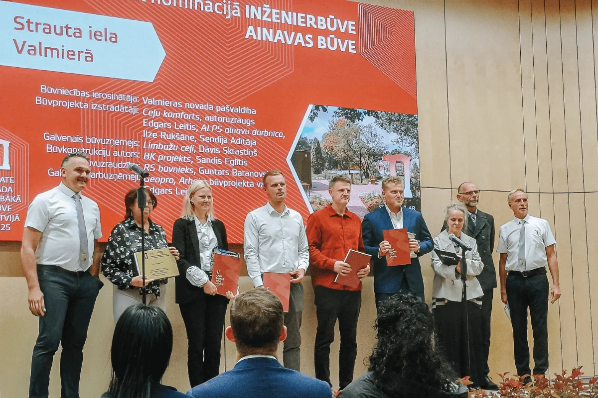 Skatē «Gada labākā būve Latvijā 2025» Strauta ielas pārbūve Valmierā saņem 2. vietu divās nominācijās