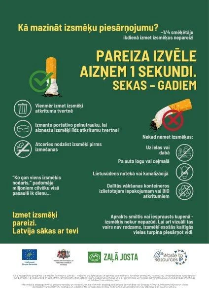 Arī Valmieras novadā pastiprina kontroli pār izsmēķu izmešanu tiem neparedzētās vietās